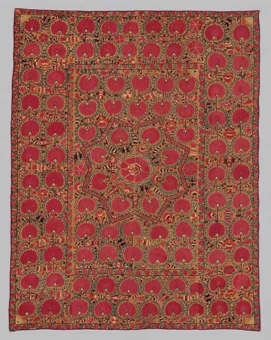 Framed Print : Suzani (large hanging or cover), Uzbekistan, 1840 / 1890. Creator: Unknown Framed Print : Suzani (large hanging or cover), Uzbekistan, 1840 / 1890. Creator: Unknown