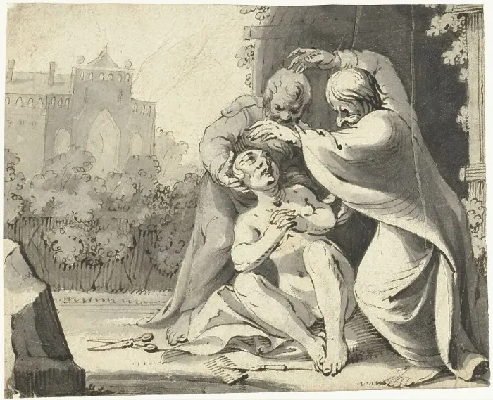 Framed Print : Suzanna and the elders, 1617-1619. Creator: Gerard ter Borch I Framed Print : Suzanna and the elders, 1617-1619. Creator: Gerard ter Borch I