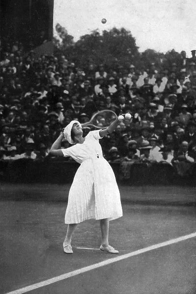Suzanne Lenglen winning her first championship at Wimbledon, 1919, (1930)
