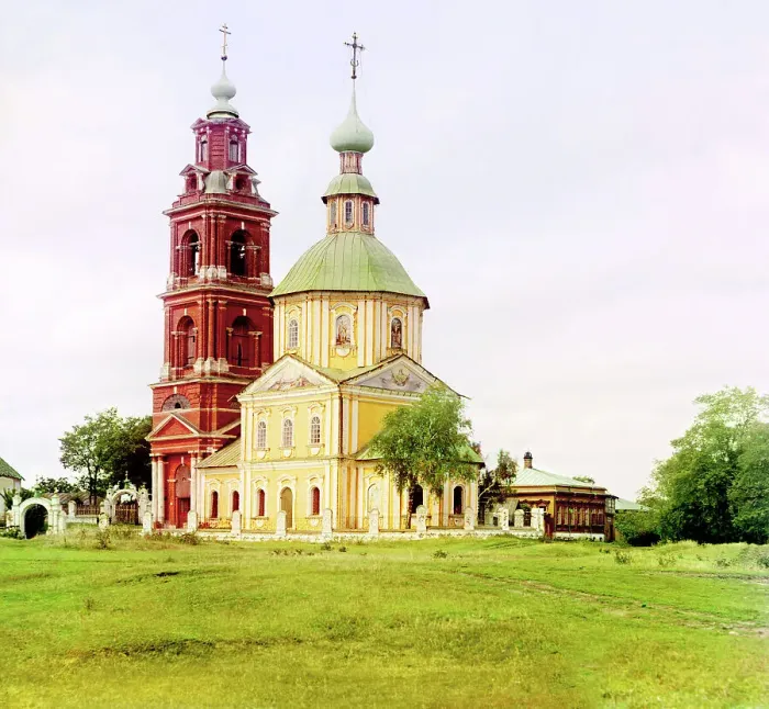 Framed Print : Suzdal: The Church of Dmitry Solunsky, 1912. Creator: Sergey Mikhaylovich Prokudin-Gorsky