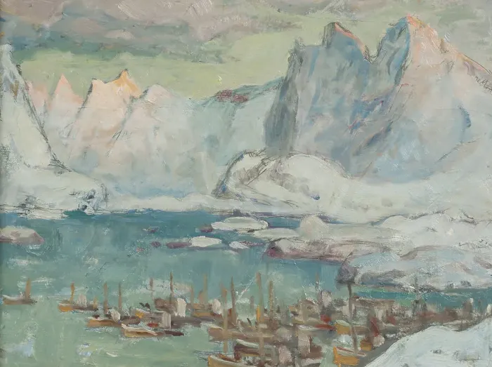 Framed Print : Svolvaer Harbour at the Height of the Fishing Season.Study from Lofoten, 1934. Creator: Anna Katarina Boberg Framed Print : Svolvaer Harbour at the Height of the Fishing Season.Study from Lofoten, 1934. Creator: Anna Katarina Boberg