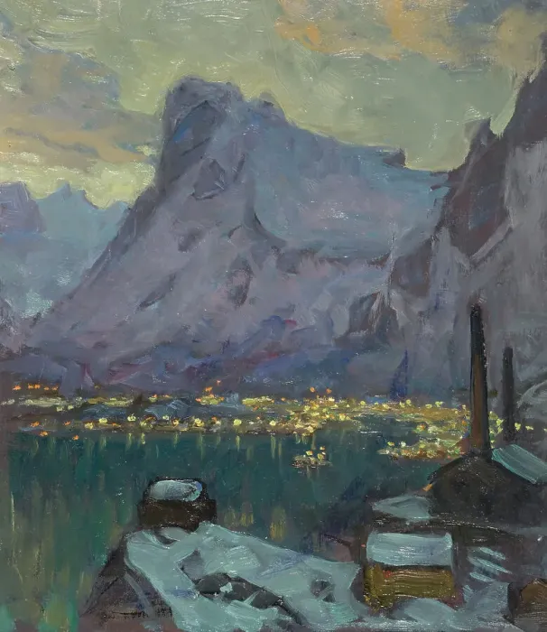 Framed Print : Svolvaer Harbour at the Height of the Fishing Season.Study from Lofoten, 1934. Creator: Anna Katarina Boberg Framed Print : Svolvaer Harbour at the Height of the Fishing Season.Study from Lofoten, 1934. Creator: Anna Katarina Boberg