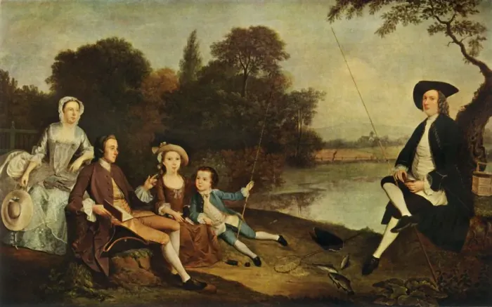 Framed Print : The Swaine Family, 1749, (1934). Creator: Arthur Devis Framed Print : The Swaine Family, 1749, (1934). Creator: Arthur Devis