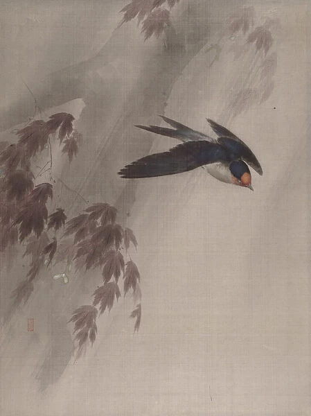 A Swallow in the Rain, ca. 1891-92. Creator: Okada Baison