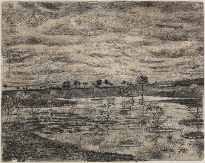 Framed Print : The Swamp, 1881. Creator: Gogh, Vincent, van (1853-1890) Framed Print : The Swamp, 1881. Creator: Gogh, Vincent, van (1853-1890)