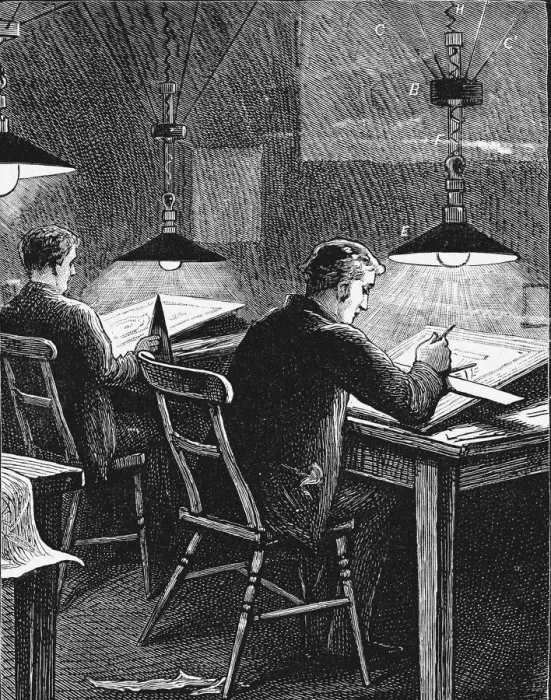 Framed Print : Swan incandescent lamps, University College, Dundee, Scotland, 1884 Framed Print : Swan incandescent lamps, University College, Dundee, Scotland, 1884