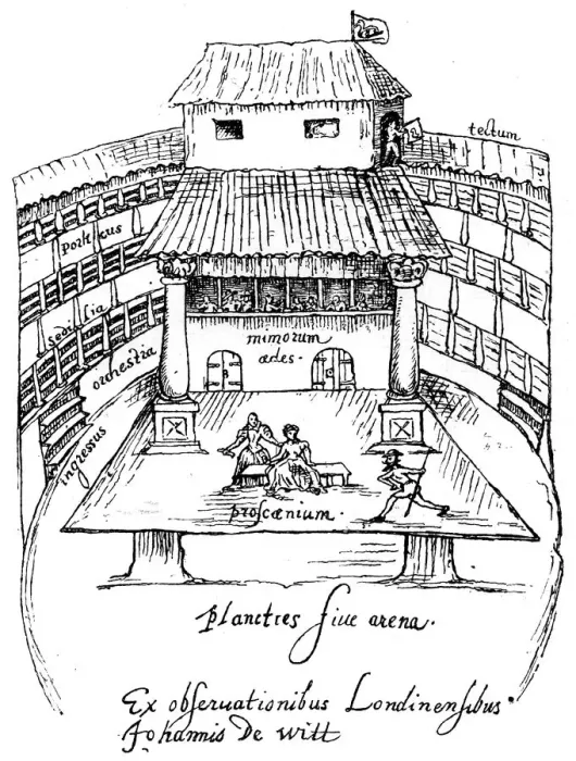 Framed Print : The Swan Theatre, London, 1596, (1893) Framed Print : The Swan Theatre, London, 1596, (1893)