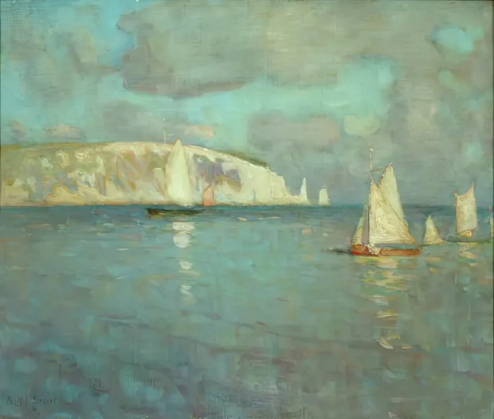 Framed Print : Swanage Bay - Morning. Creator: Moffat Peter Lindner Framed Print : Swanage Bay - Morning. Creator: Moffat Peter Lindner