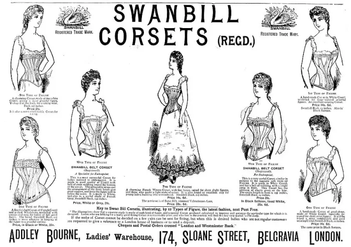 Framed Print : Swanbill Corsets, 1890. Creator: Unknown Framed Print : Swanbill Corsets, 1890. Creator: Unknown