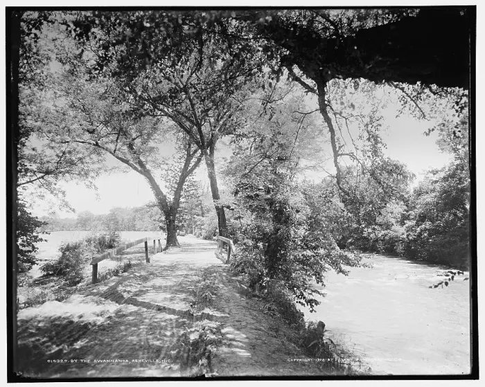 Framed Print : By the Swannanoa, Asheville, N.C. c1902. Creator: William H. Jackson Framed Print : By the Swannanoa, Asheville, N.C. c1902. Creator: William H. Jackson