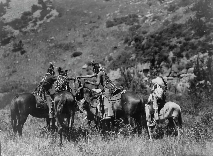 Framed Print : A swap, c1905. Creator: Edward Sheriff Curtis Framed Print : A swap, c1905. Creator: Edward Sheriff Curtis
