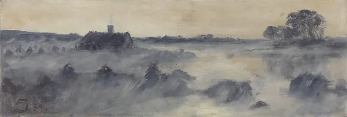 Framed Print : The swaying Pipes raised the frayed Duppers in the violet Steam and a low house, whose... 1889. Creator: August Jerndorff Framed Print : The swaying Pipes raised the frayed Duppers in the violet Steam and a low house, whose... 1889. Creator: August Jerndorff