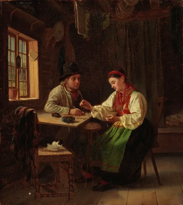 Framed Print : Swedish Folks, 1867. Creator: Karl Emanuel Jansson Framed Print : Swedish Folks, 1867. Creator: Karl Emanuel Jansson