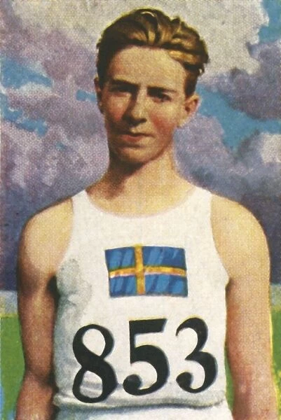 Swedish javelin-thrower Erik Lundquist, 1928. Creator: Unknown