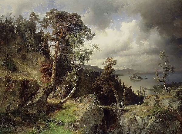 Swedish Landscape. Motif from Kolmården, 1866. Creator: Alfred Wahlberg