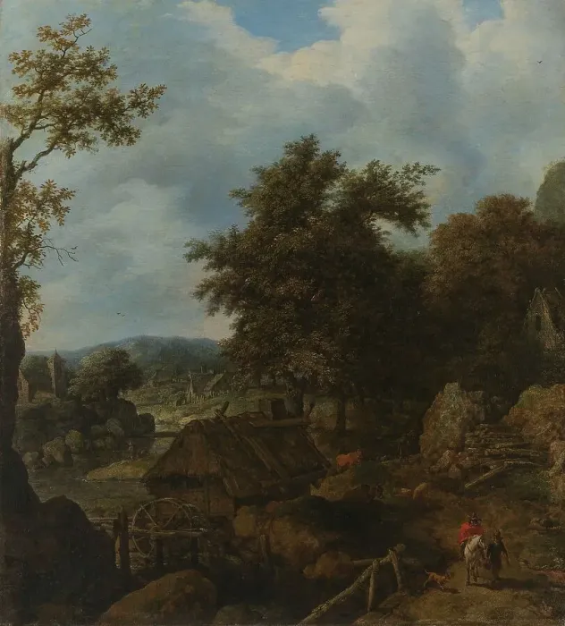 Framed Print : Swedish Landscape with a Water Mill, 1655. Creator: Allart van Everdingen Framed Print : Swedish Landscape with a Water Mill, 1655. Creator: Allart van Everdingen