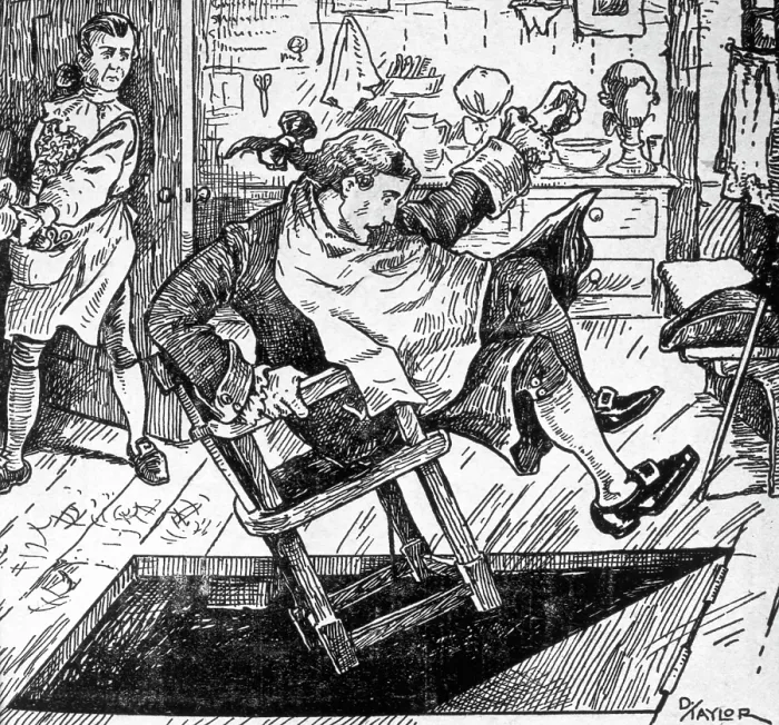 Framed Print : Sweeney Todd, the Demon Barber - I polish em off, c1880. Creator: D Taylor. Sweeney Todd, the Demon Barber - I polish em off, c1880. Creator: D Taylor Framed Print : Sweeney Todd, the Demon Barber - I polish em off, c1880. Creator: D Taylor. Sweeney Todd, the Demon Barber - I polish em off, c1880. Creator: D Taylor