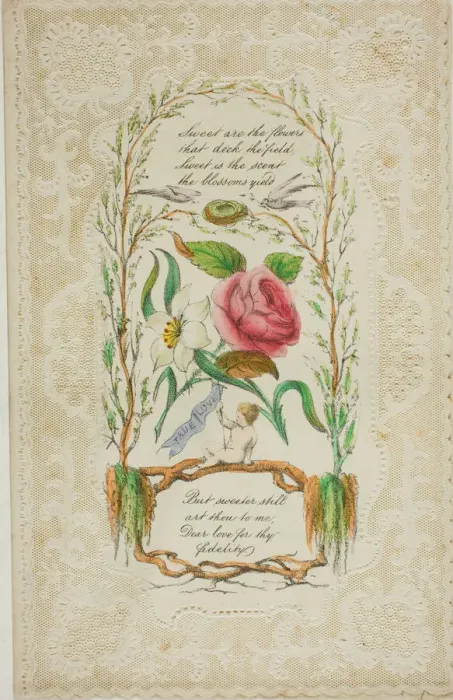 Framed Print : Sweet are the Flowers (valentine), c. 1850. Creator: George Kershaw Framed Print : Sweet are the Flowers (valentine), c. 1850. Creator: George Kershaw