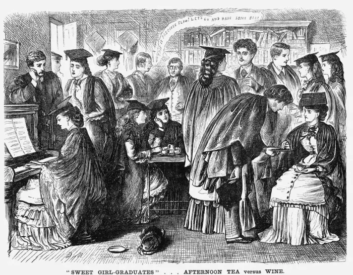 Framed Print : Sweet Girl-Graduates... Afternoon Tea Versus Wine, 1872. Artist: Joseph Swain Framed Print : Sweet Girl-Graduates... Afternoon Tea Versus Wine, 1872. Artist: Joseph Swain