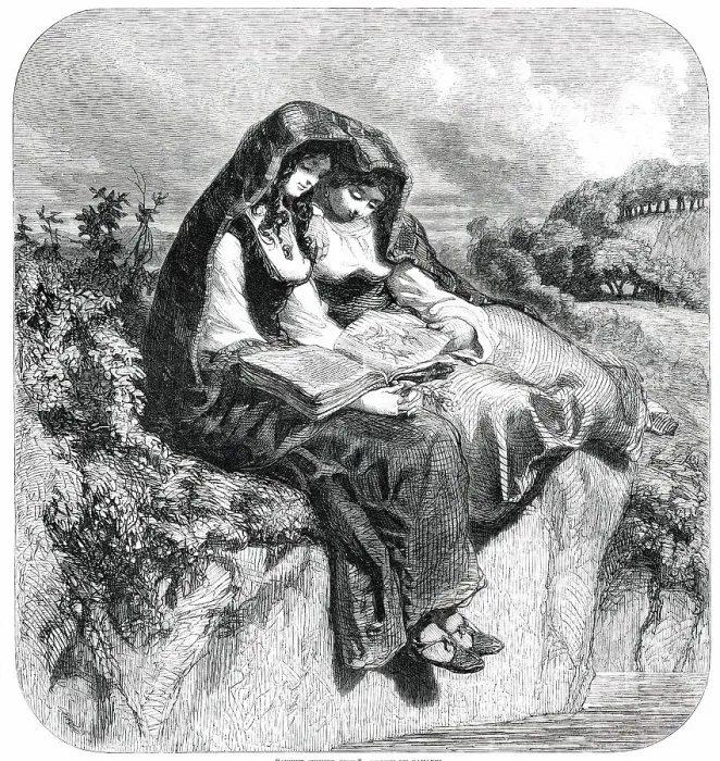 Framed Print : Sweet Summer Time - drawn by Gavarni, 1850. Creator: Unknown Framed Print : Sweet Summer Time - drawn by Gavarni, 1850. Creator: Unknown