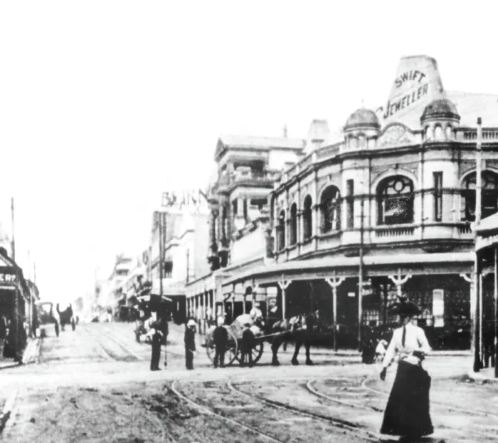 Framed Print : Swift's Jewellery Store on the corner of Wickham and Brunswick Streets, Fortitude Valley, 1901 Framed Print : Swift's Jewellery Store on the corner of Wickham and Brunswick Streets, Fortitude Valley, 1901