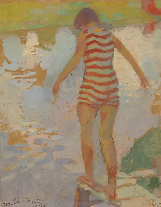 Framed Print : Swimmer Girl, 1913. Creator: Oskari Paatela Framed Print : Swimmer Girl, 1913. Creator: Oskari Paatela