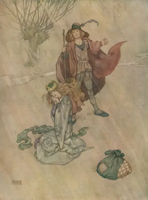 Framed Print : The Swineherd Scolded and the Rain Poured Down, c1930. Artist: W Heath Robinson Framed Print : The Swineherd Scolded and the Rain Poured Down, c1930. Artist: W Heath Robinson