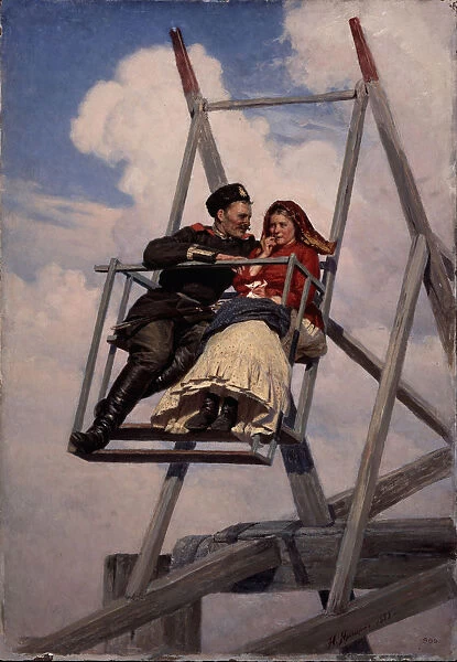 On the Swing, 1888. Artist: Yaroshenko, Nikolai Alexandrovich (1846-1898)