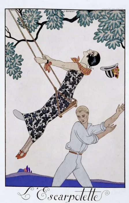 Framed Print : The Swing, 1920s. Artist: Georges Barbier Framed Print : The Swing, 1920s. Artist: Georges Barbier