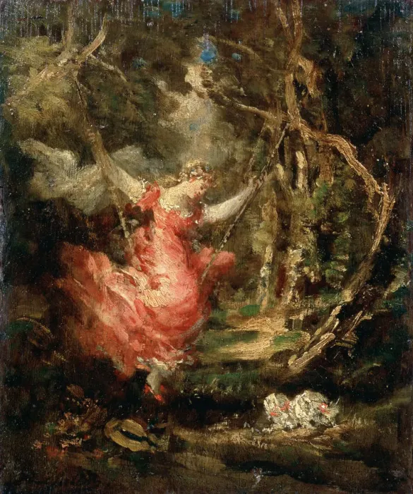 Framed Print : On the Swing, 19th century Framed Print : On the Swing, 19th century