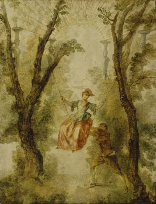 Framed Print : The Swing, ca 1712. Creator: Watteau, Jean Antoine (1684-1721) Framed Print : The Swing, ca 1712. Creator: Watteau, Jean Antoine (1684-1721)