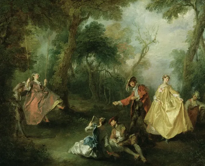 Framed Print : The Swing, early-mid 18th century. Creator: Nicolas Lancret Framed Print : The Swing, early-mid 18th century. Creator: Nicolas Lancret