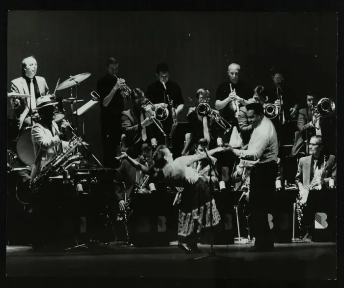 Framed Print : Swing Machine in concert at the Forum Theatre, Hatfield, Hertfordshire, 18 February 1986 Framed Print : Swing Machine in concert at the Forum Theatre, Hatfield, Hertfordshire, 18 February 1986
