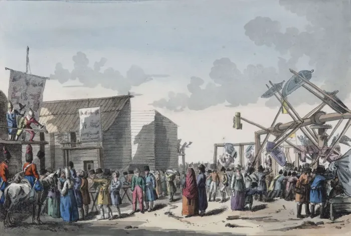 Framed Print : Swing Ride at a Russian Fair, 1821 Framed Print : Swing Ride at a Russian Fair, 1821