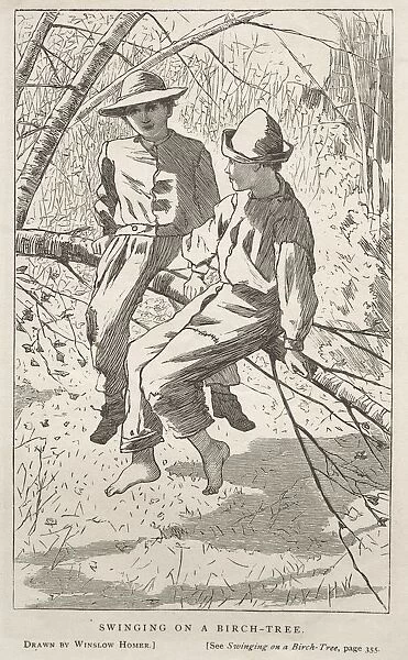 Swinging in a Birch Tree, 1867. Creator: Winslow Homer (American, 1836-1910)