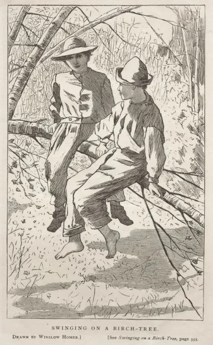 Framed Print : Swinging in a Birch Tree, 1867. Creator: Winslow Homer (American, 1836-1910) Framed Print : Swinging in a Birch Tree, 1867. Creator: Winslow Homer (American, 1836-1910)