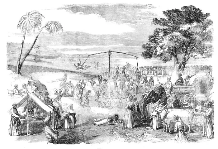 Framed Print : A Swinging Festival in India, 1857. Creator: Unknown