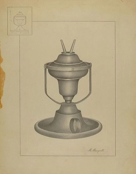 Swinging Lamp, c. 1936. Creator: Matthew Mangiacotti