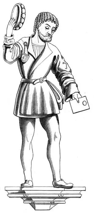 Framed Print : Swiss courier, 15th century (1849) Framed Print : Swiss courier, 15th century (1849)