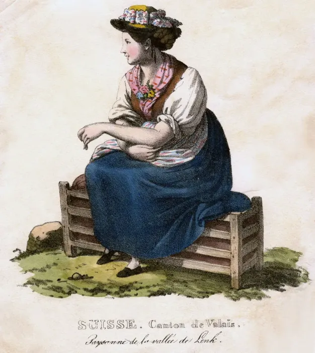 Framed Print : Swiss woman, c1825. Artist: Edouard Pingret Framed Print : Swiss woman, c1825. Artist: Edouard Pingret