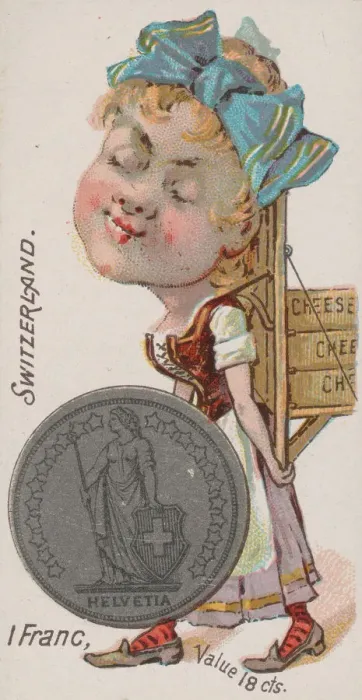 Framed Print : Switzerland, 1 Franc, from the series Coins of All Nations (N72 Framed Print : Switzerland, 1 Franc, from the series Coins of All Nations (N72