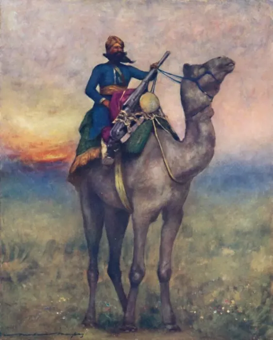 Framed Print : A Swivel-Gun Bearer from Rajputana, 1903. Artist: Mortimer L Menpes Framed Print : A Swivel-Gun Bearer from Rajputana, 1903. Artist: Mortimer L Menpes