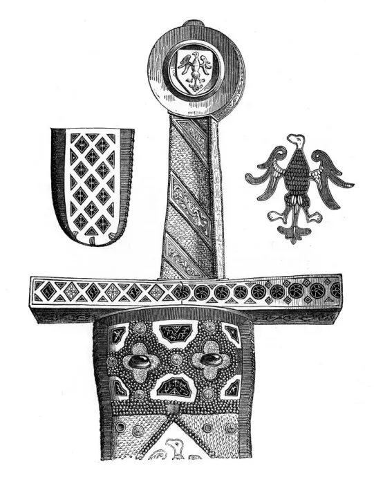 Framed Print : Sword of Charlemagne, c8th century, (1870)