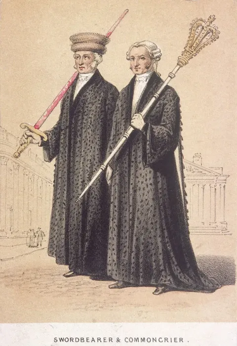 Framed Print : A Swordbearer and a Commoncrier, 1855. Artist: Day & Son Framed Print : A Swordbearer and a Commoncrier, 1855. Artist: Day & Son