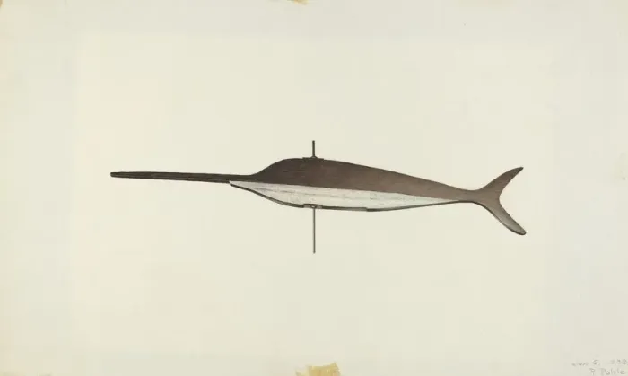 Framed Print : Swordfish Weather Vane, 1938. Creator: Robert Pohle Framed Print : Swordfish Weather Vane, 1938. Creator: Robert Pohle