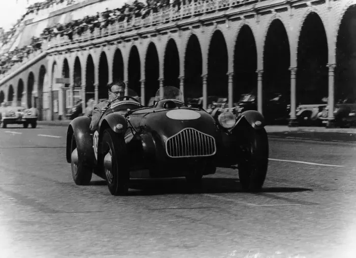 Framed Print : Sydney Allard driving a J2 Allard, September 1950 Framed Print : Sydney Allard driving a J2 Allard, September 1950