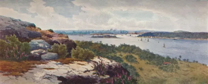 Framed Print : Sydney From Vaucluse, c1906. Artist: Henri Tebbitt Framed Print : Sydney From Vaucluse, c1906. Artist: Henri Tebbitt