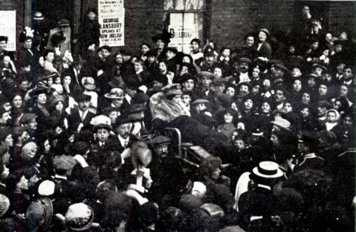 Framed Print : Sylvia Pankhurst and East London sets forth to interview the Prime Minister, June 10, 1914. Creator: Unknown Framed Print : Sylvia Pankhurst and East London sets forth to interview the Prime Minister, June 10, 1914. Creator: Unknown