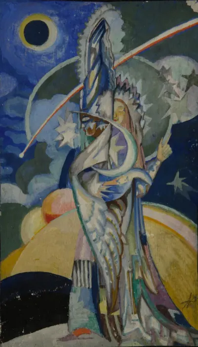 Framed Print : A symbolic figure, 1920s. Artist: Arapov, Anatoli Afanasyevich (1876-1949) Framed Print : A symbolic figure, 1920s. Artist: Arapov, Anatoli Afanasyevich (1876-1949)