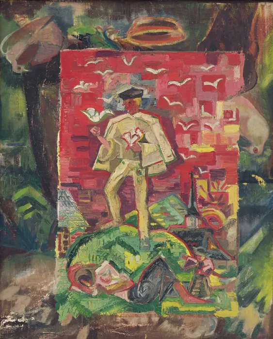 Framed Print : Symbolic Figure of a Man in a Folk Costume, 1930-1935. Creator: Arnold Peter Weisz-Kubincan Framed Print : Symbolic Figure of a Man in a Folk Costume, 1930-1935. Creator: Arnold Peter Weisz-Kubincan